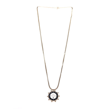 Chanel Resin Crystal CC La Pausa Pendant Necklace Gold 2 of 4