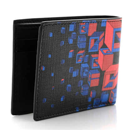 Gucci Calfskin Square G Space Print Bi-Fold Wallet Black 2 of 6