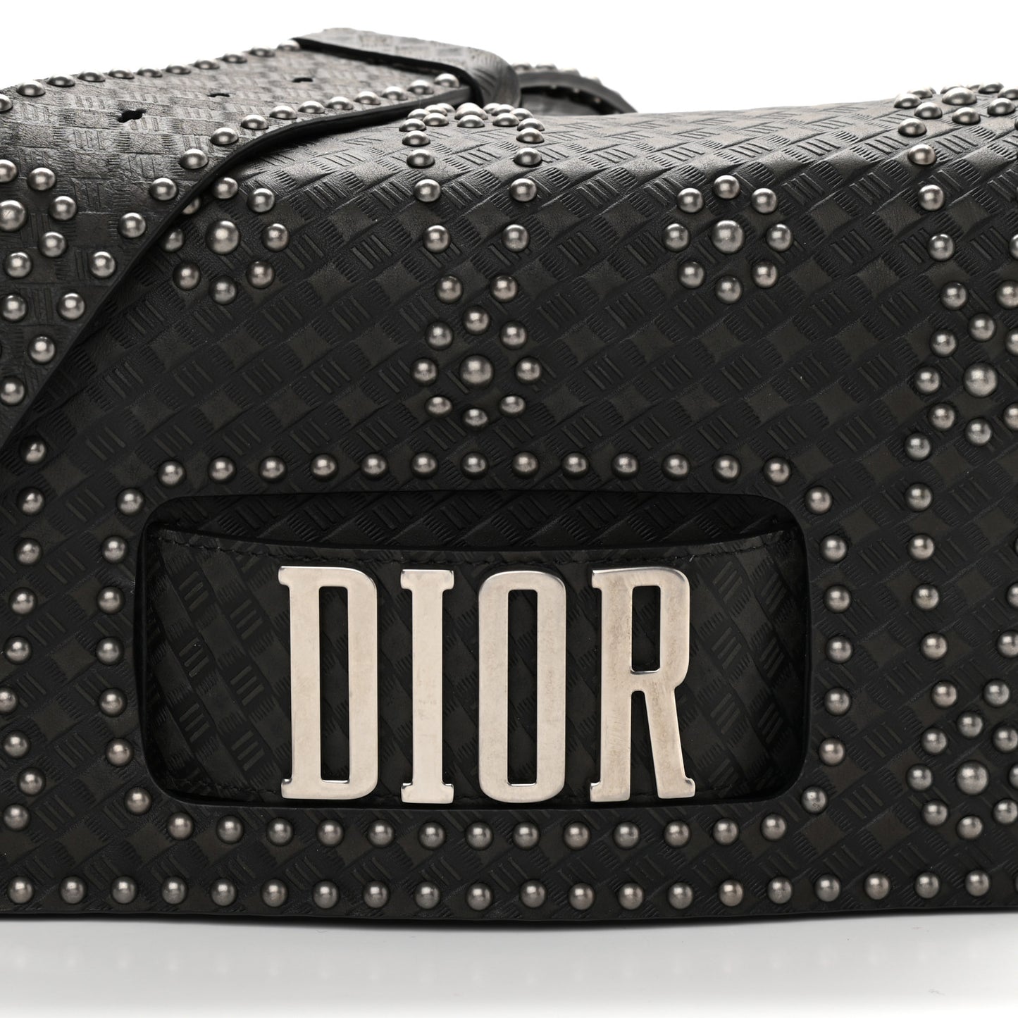 Calfskin Studded Dio(r)evolution Flap Bag Black