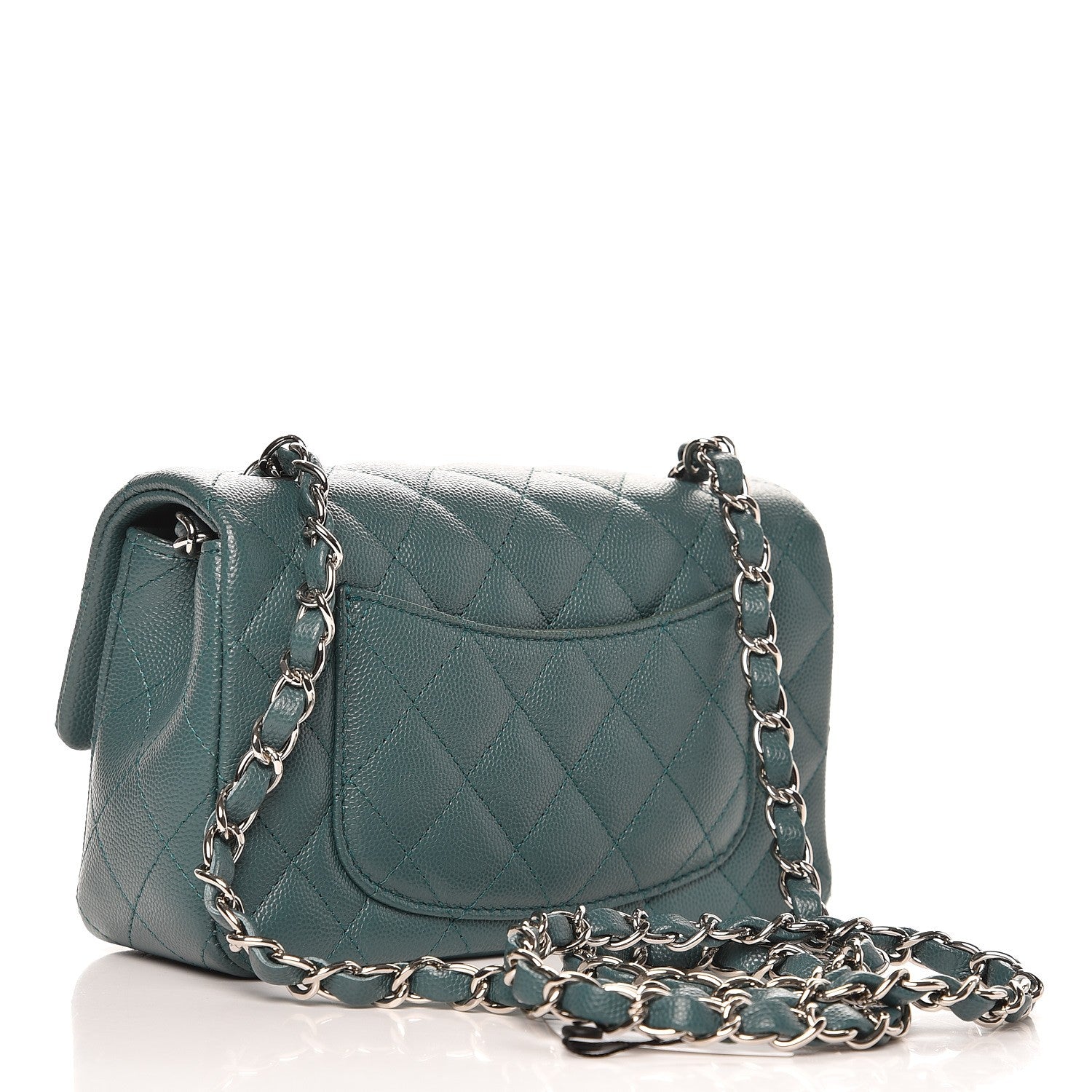 Chanel Caviar Quilted Mini Rectangular Flap Green 3 of 8