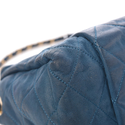 Chanel Iridescent Calfskin Large Chic Quilt Flap Dark Blue 20 of 30