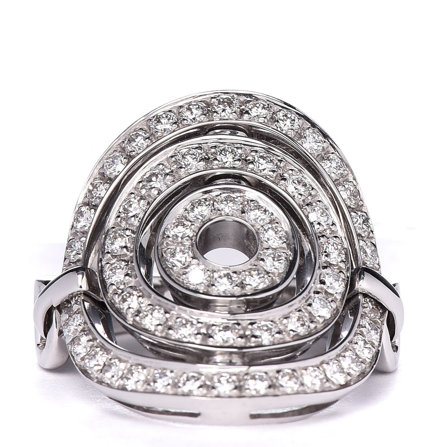 18K White Gold Diamond Astrale Cerchi Ring 51 5.75