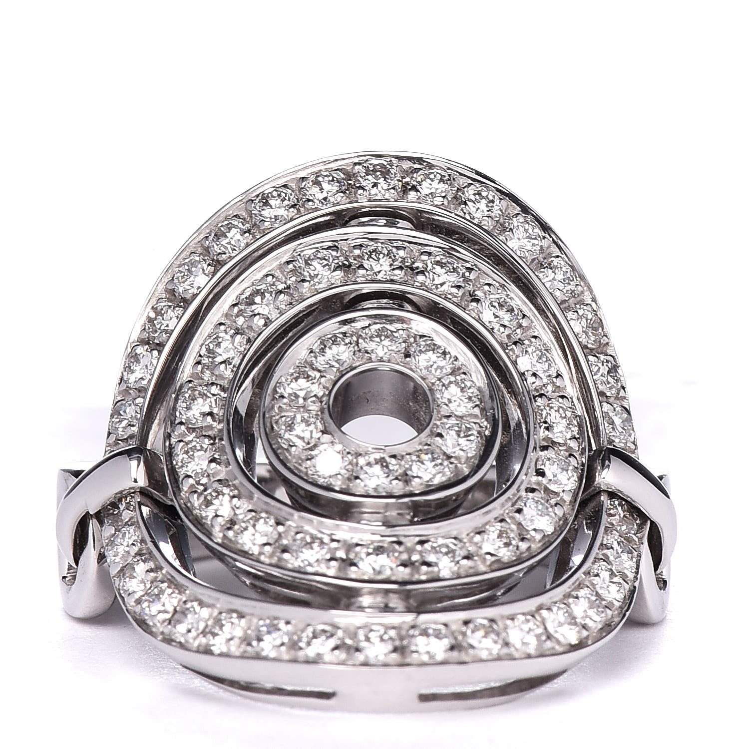 Bulgari 18K White Gold Diamond Astrale Cerchi Ring 51 5.75 1 of 6