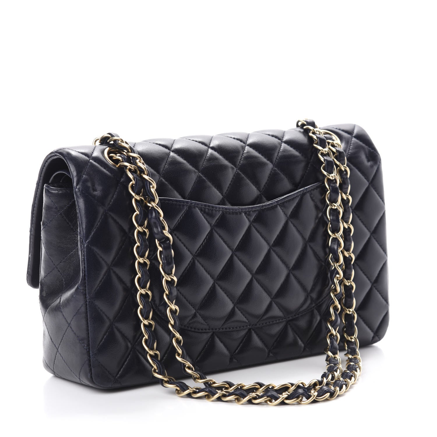 Chanel Lambskin Quilted Medium Double Flap Navy 3 of 12