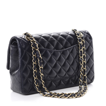 Chanel Lambskin Quilted Medium Double Flap Navy 3 of 12
