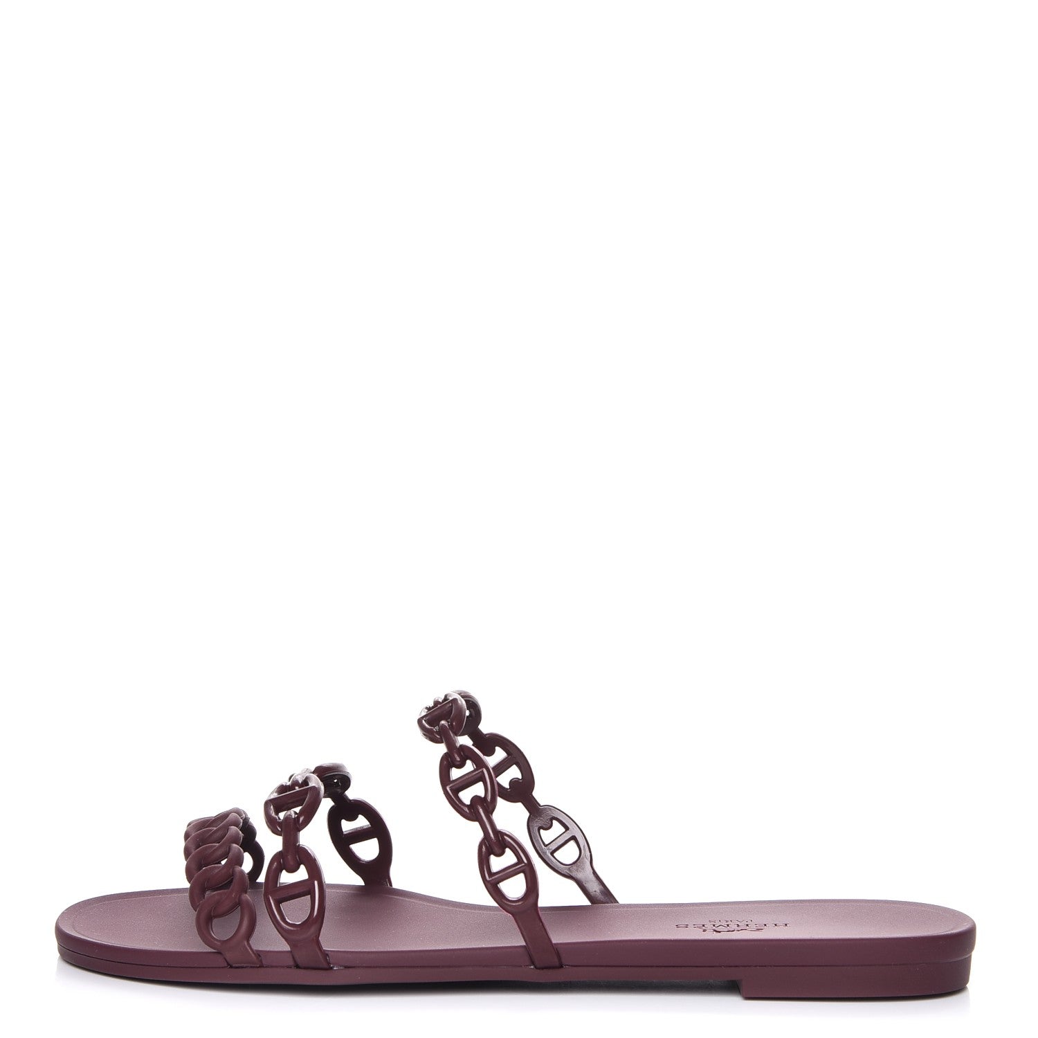 Hermes Rubber Chaine d'Ancre Rivage Sandals 37 Bordeaux 1 of 8