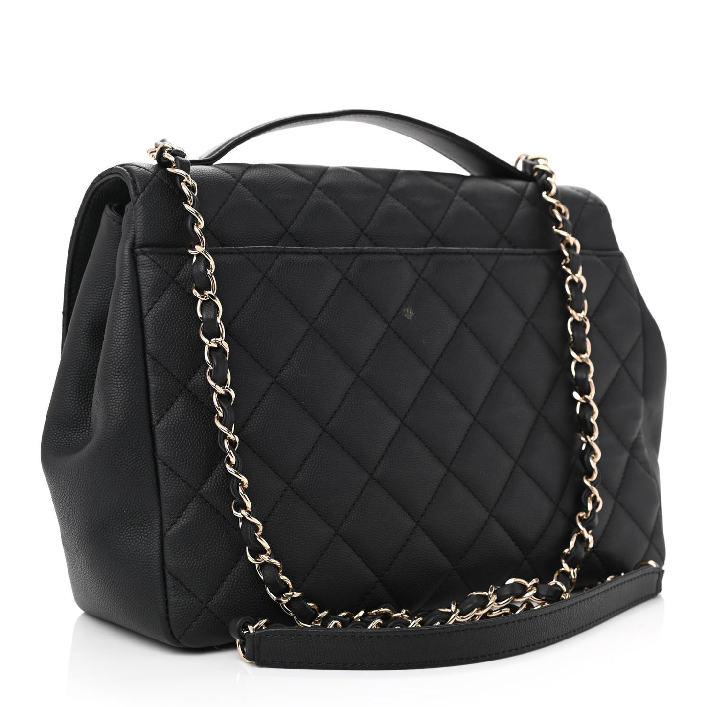 Caviar Quilted Large Business Affinity Flap Black
