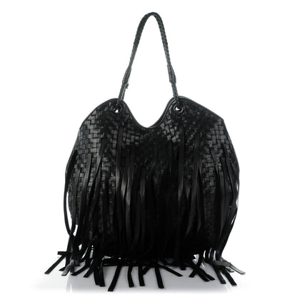 Bottega Veneta Vintage Nappa Intrecciato Fringe Hobo Nero Black 1 of 12