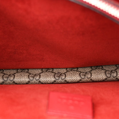 Gucci GG Supreme Monogram Suede Cudu Medium Dionysus Shoulder Bag Beige Ebony Vulcanic Red 6 of 16