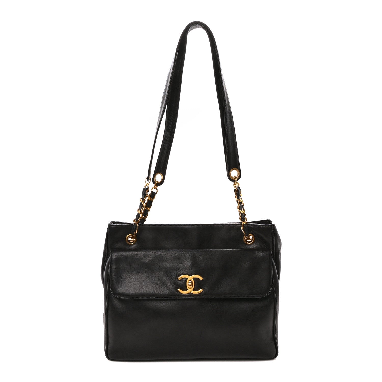 Chanel Lambskin Flap Shoulder Bag Black 1 of 10