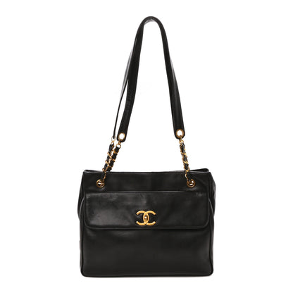 Chanel Lambskin Flap Shoulder Bag Black 1 of 10