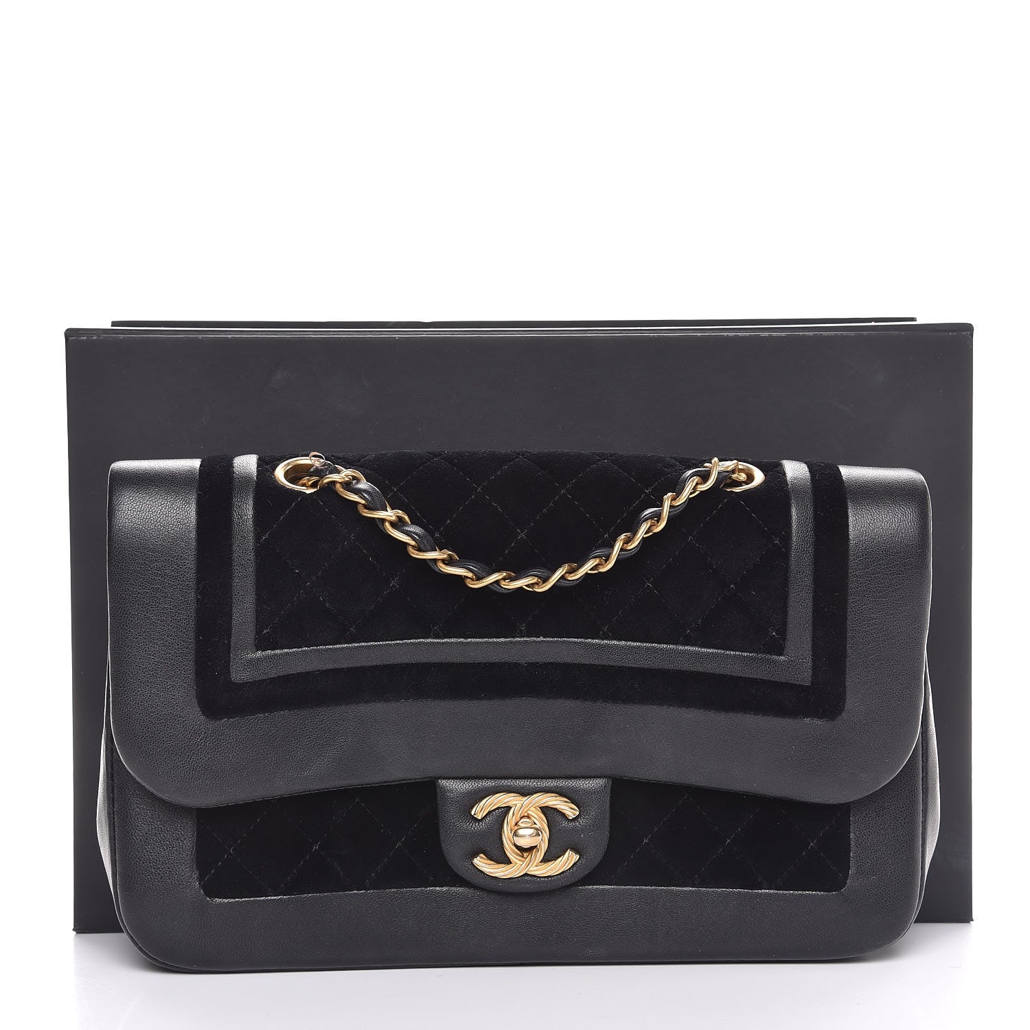 Chanel Metallic Lambskin Velvet Quilted Medium Flap Black 9 of 9