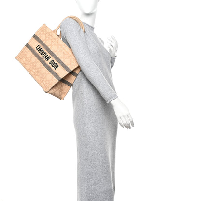 Christian Dior Raffia Cannage Medium Book Tote Natural 2 of 13