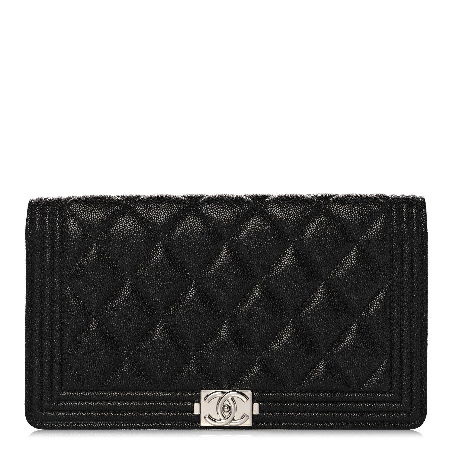 Chanel Caviar Quilted Boy Yen Wallet Black 1 of 13