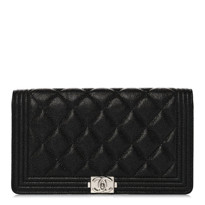 Chanel Caviar Quilted Boy Yen Wallet Black 1 of 13