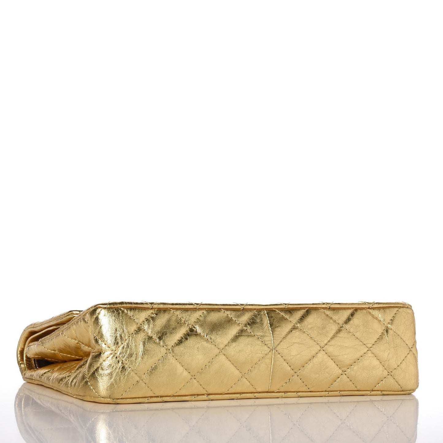 Metallic Aged Calfskin Quilted 2.55 Reissue 227 Flap Gold