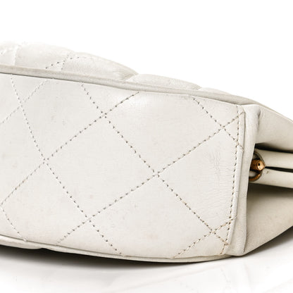Chanel Lambskin Quilted CC Kiss Lock Evening Clutch White 9 of 9