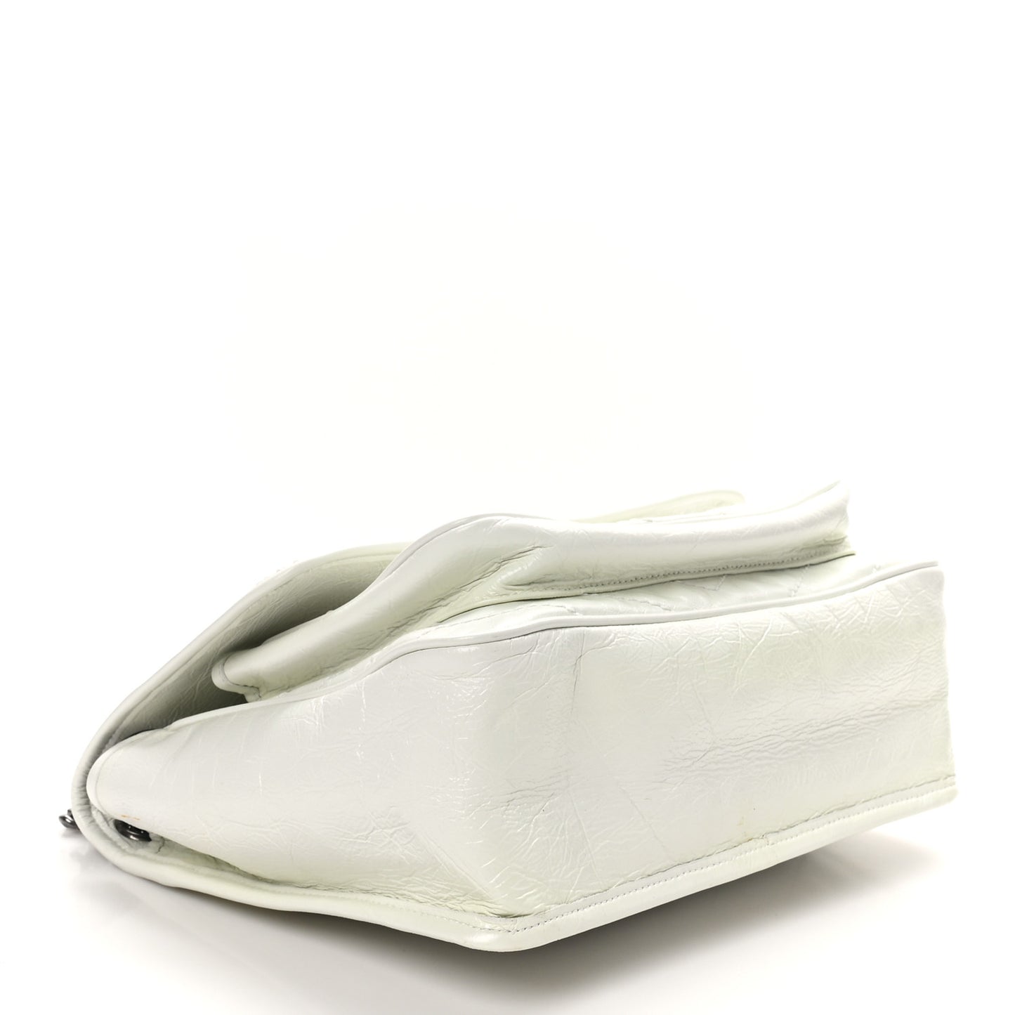 Crinkled Calfskin Matelasse Monogram Medium Niki Chain Satchel Ivory