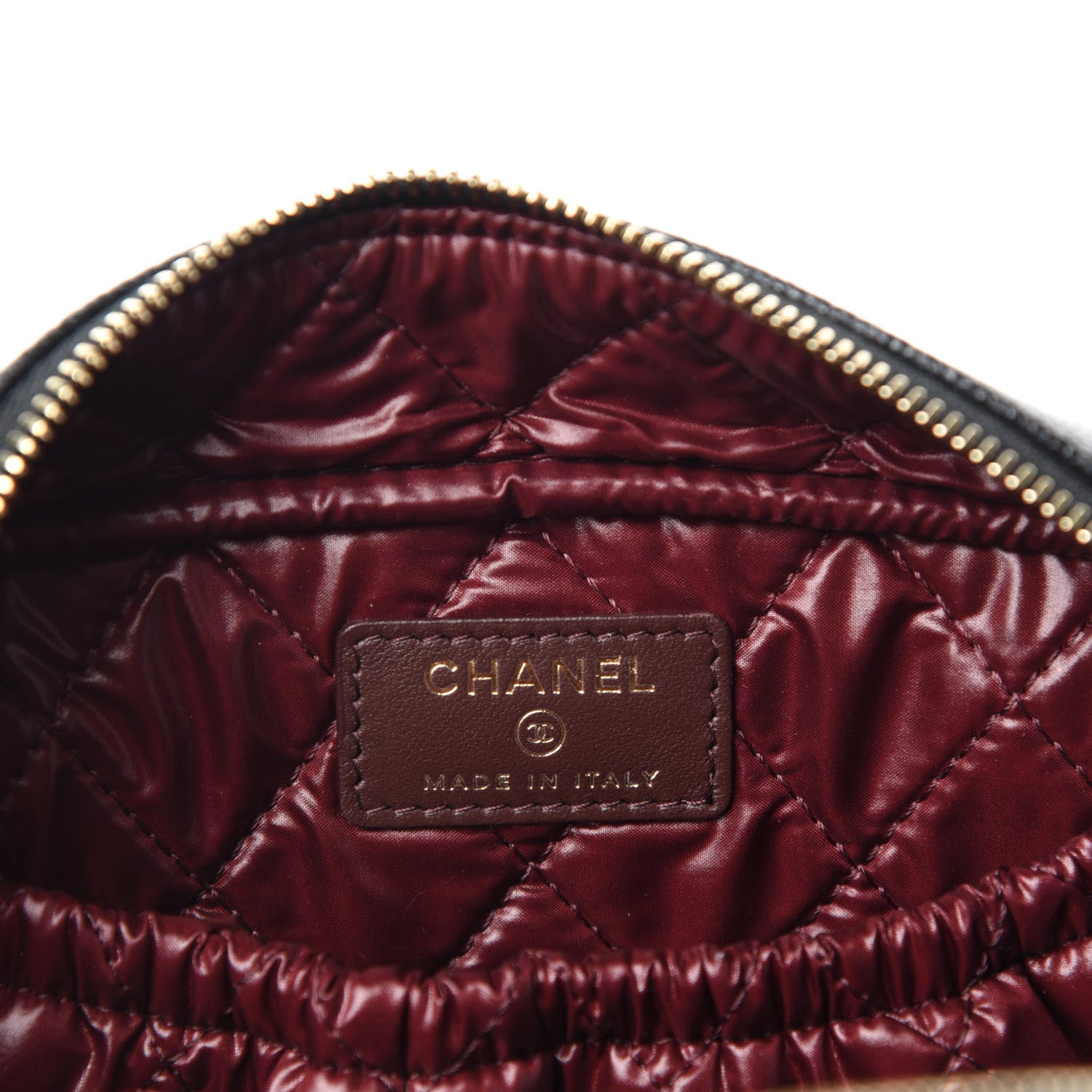 Chanel Caviar Quilted Curvy Pouch Cosmetic Case Black 6 of 9