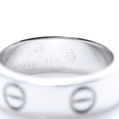 Cartier 18K White Gold 5.5mm LOVE Ring 49 4.75 5 of 5