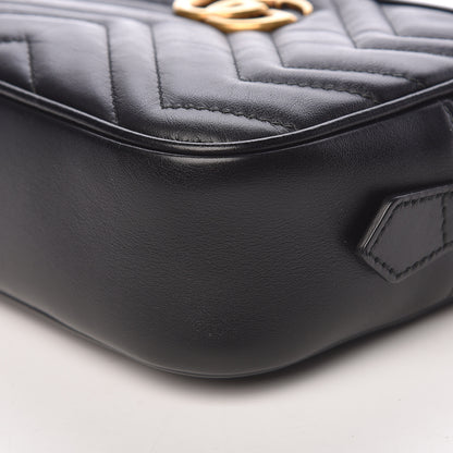 Gucci Calfskin Matelasse Mini GG Marmont Chain Shoulder Bag Black 10 of 11