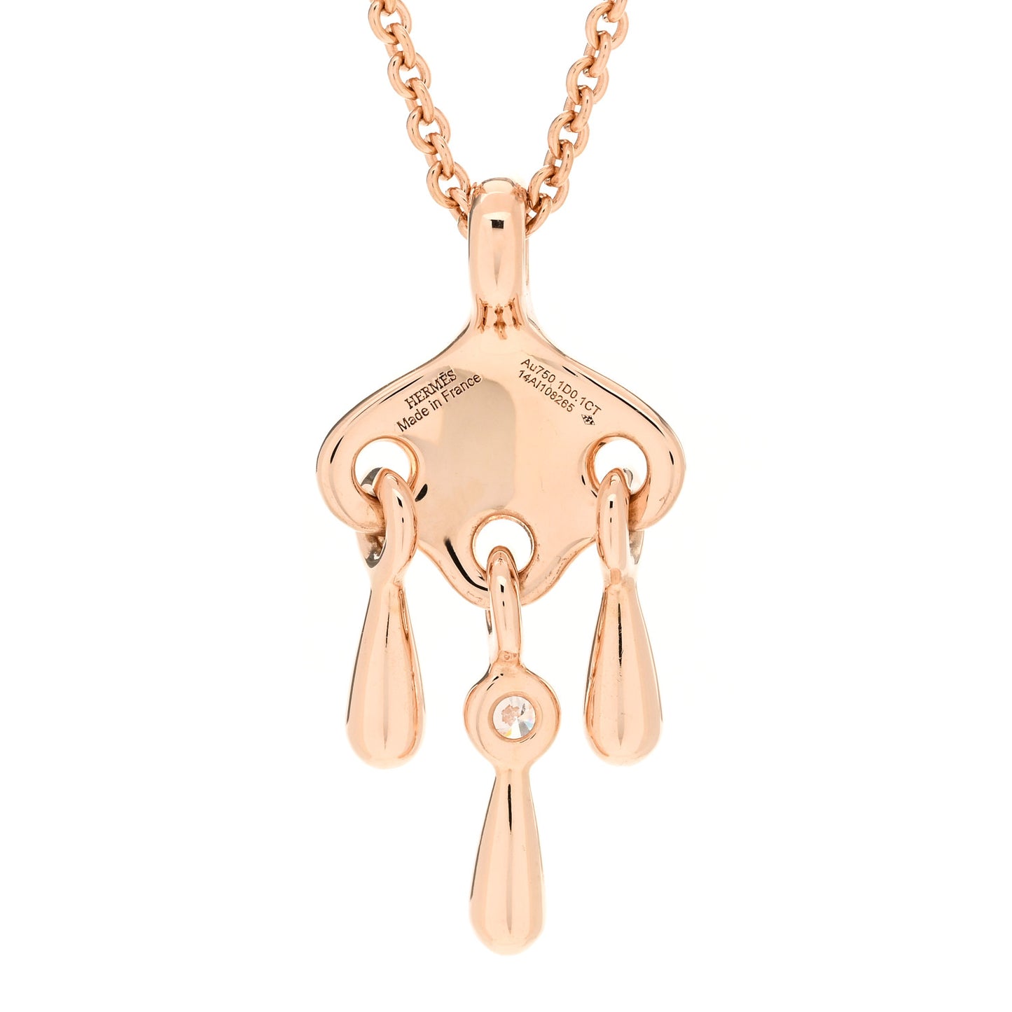 18K Rose Gold Diamond Filet d'Or Pendant Necklace