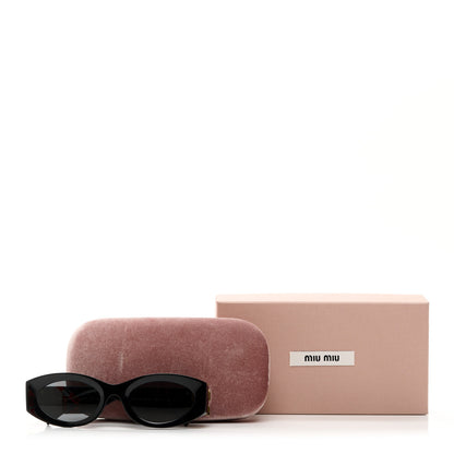 Miu Miu Acetate Oval Glimpse Sunglasses SMU11W Black 16 of 16