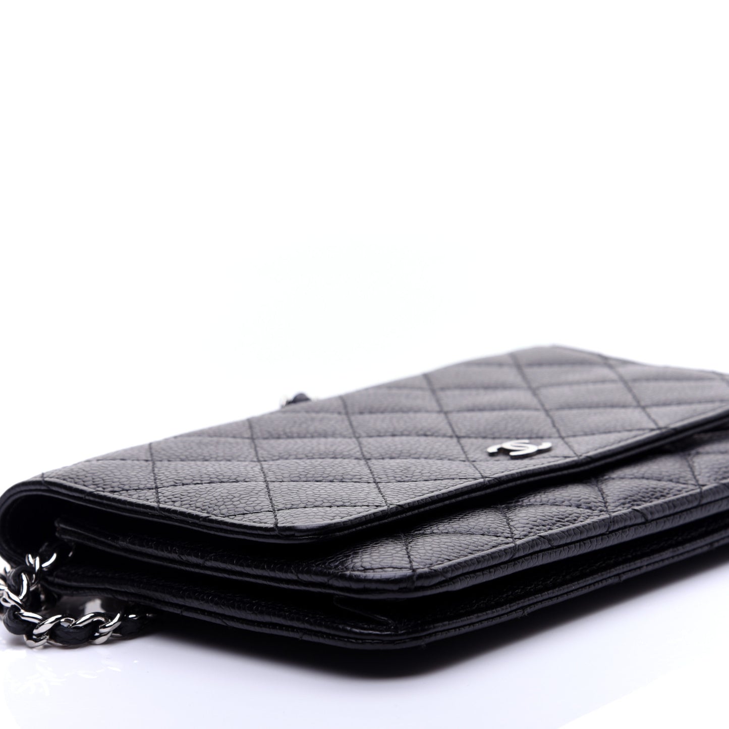 Caviar Quilted Wallet On Chain WOC Black