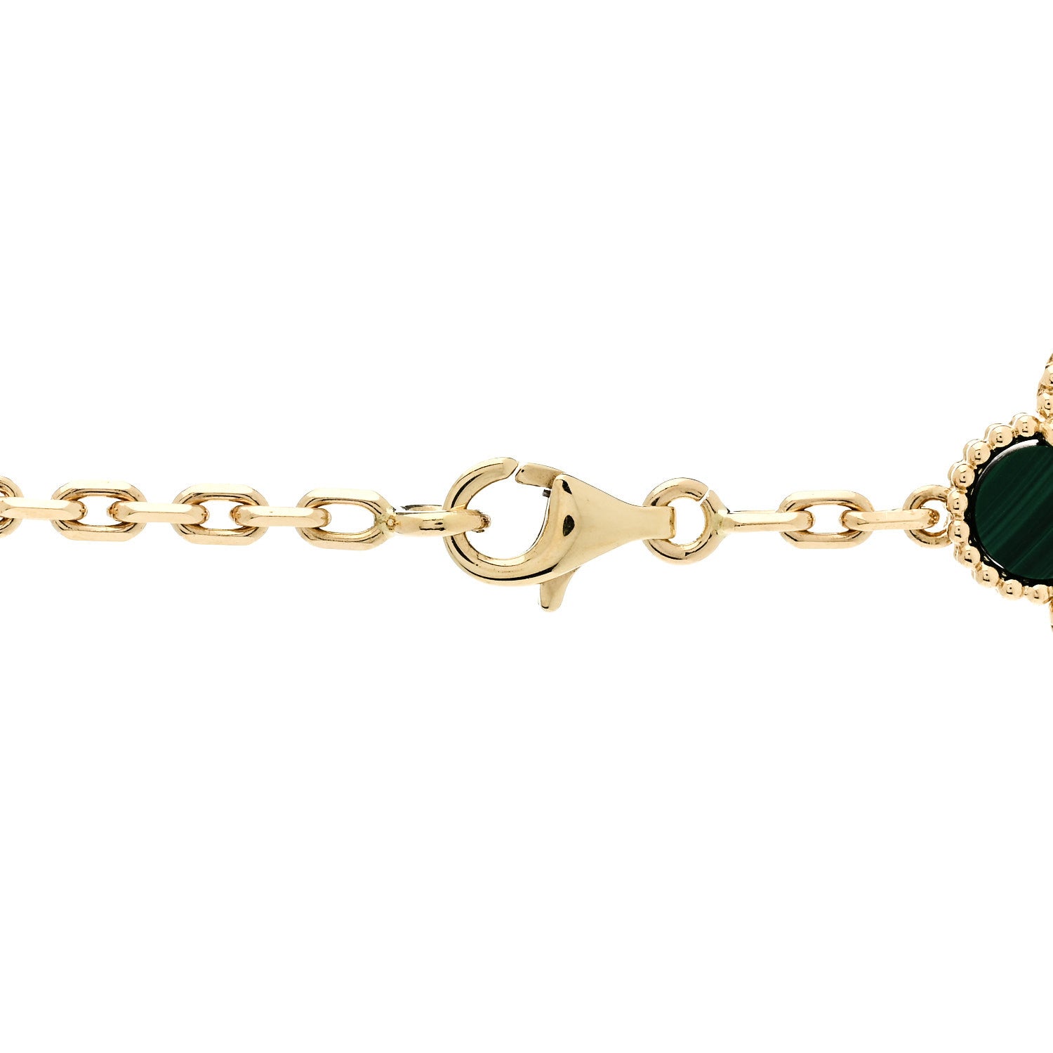 Van Cleef & Arpels 18K Yellow Gold Malachite 20 Motifs Vintage Alhambra Necklace 4 of 6