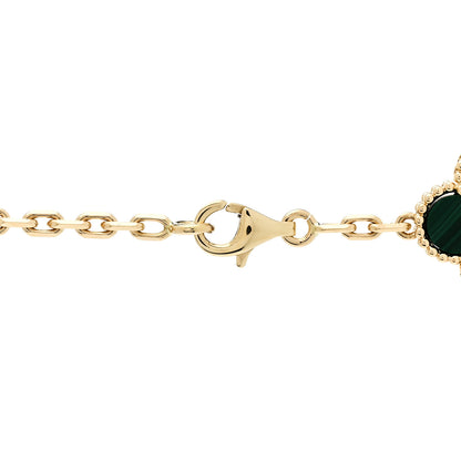 Van Cleef & Arpels 18K Yellow Gold Malachite 20 Motifs Vintage Alhambra Necklace 4 of 6