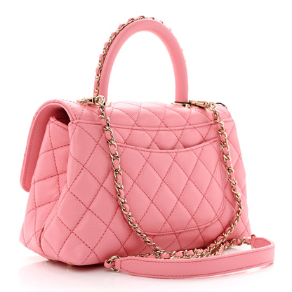 Chanel Caviar Quilted Mini Coco Chain Handle Flap Pink 3 of 11