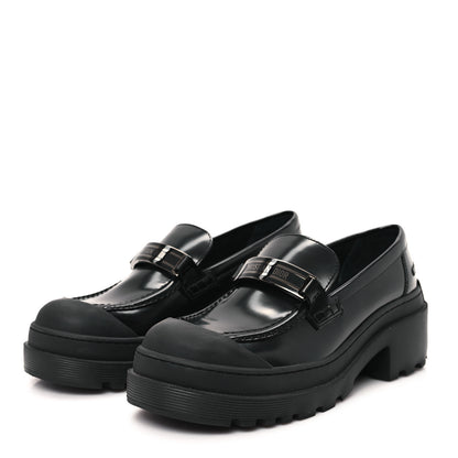 Christian Dior Brushed Calfskin Dior Code Lug Sole Platform 35mm Loafers 39.5 Black 4 of 8