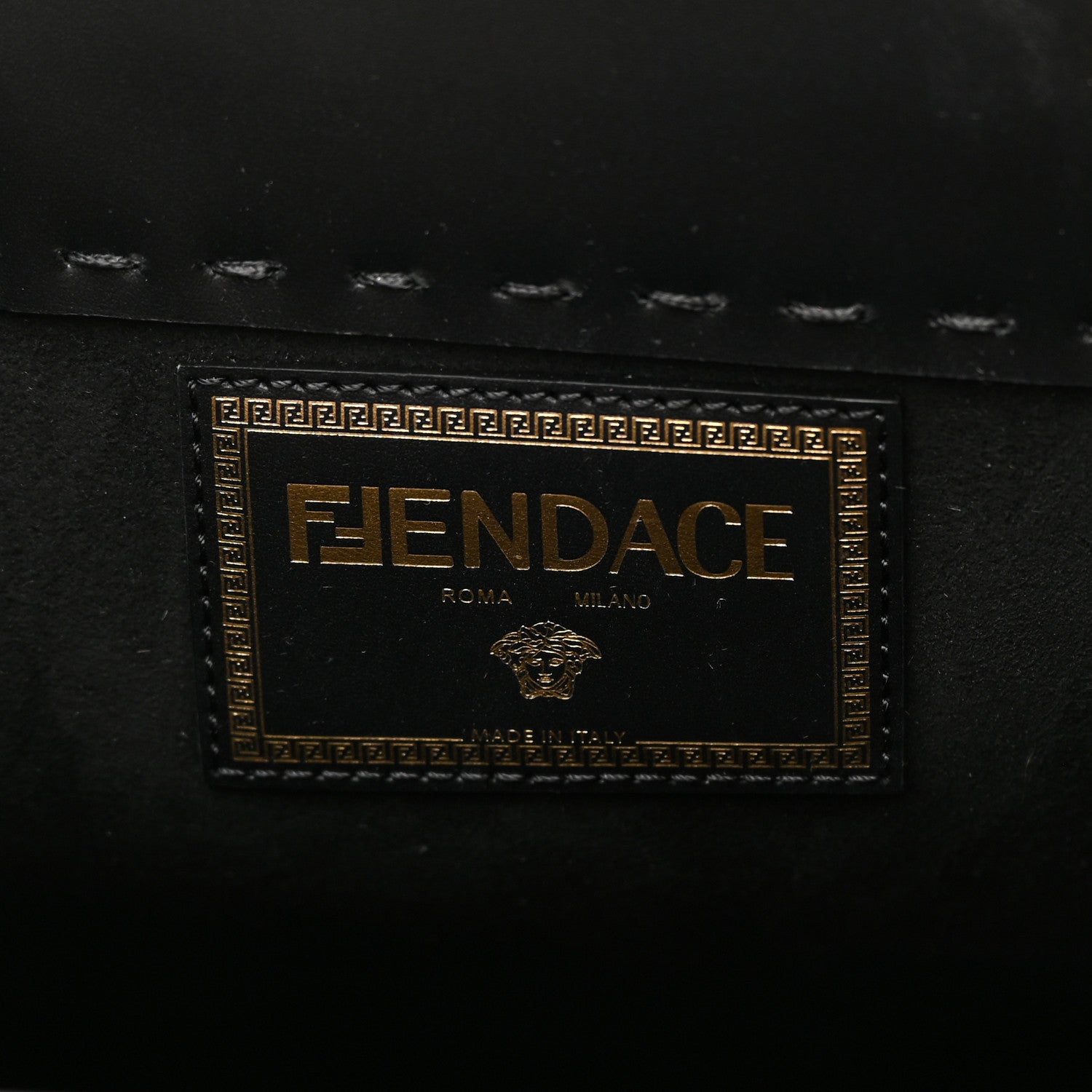 Fendi X VERSACE Calfskin Plexiglass Fendace Medium Fendi Sunshine Shopper Tote Black 6 of 11