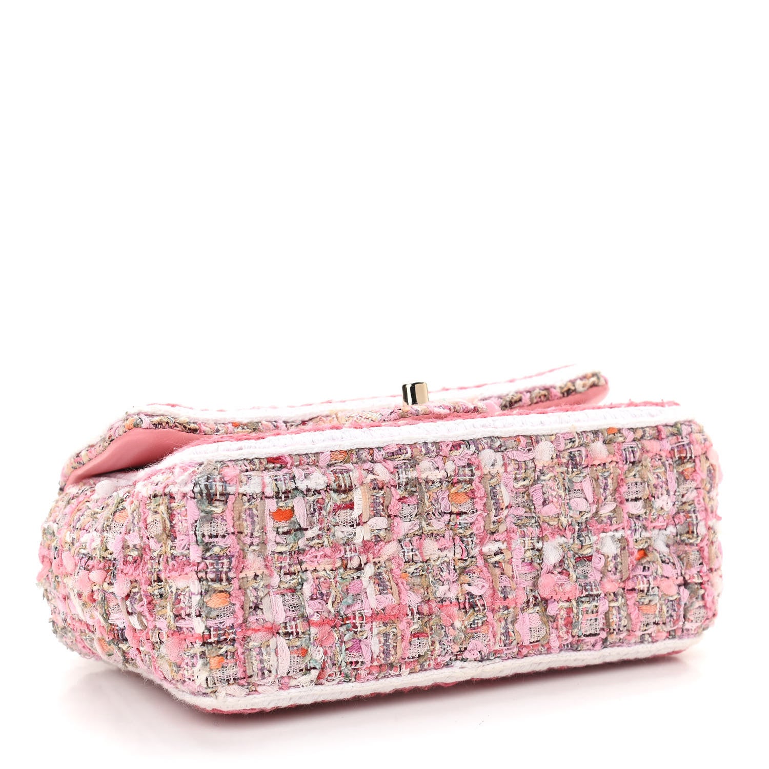 Chanel Tweed Braid Mini Flap White Pink 4 of 10