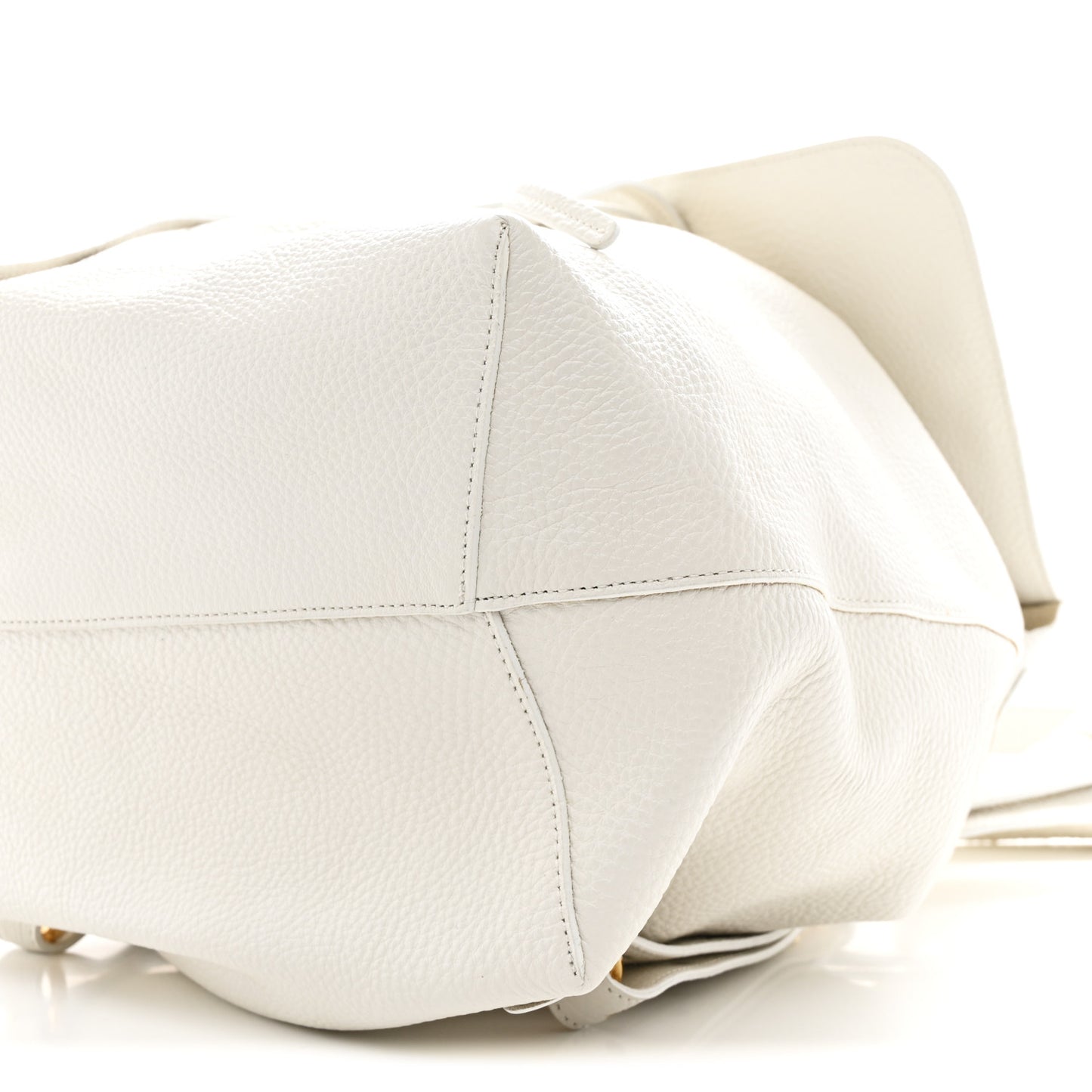 Tumbled Calfskin Backpack Bag White