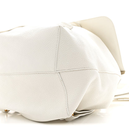 Mansur Gavriel Tumbled Calfskin Backpack Bag White 9 of 10