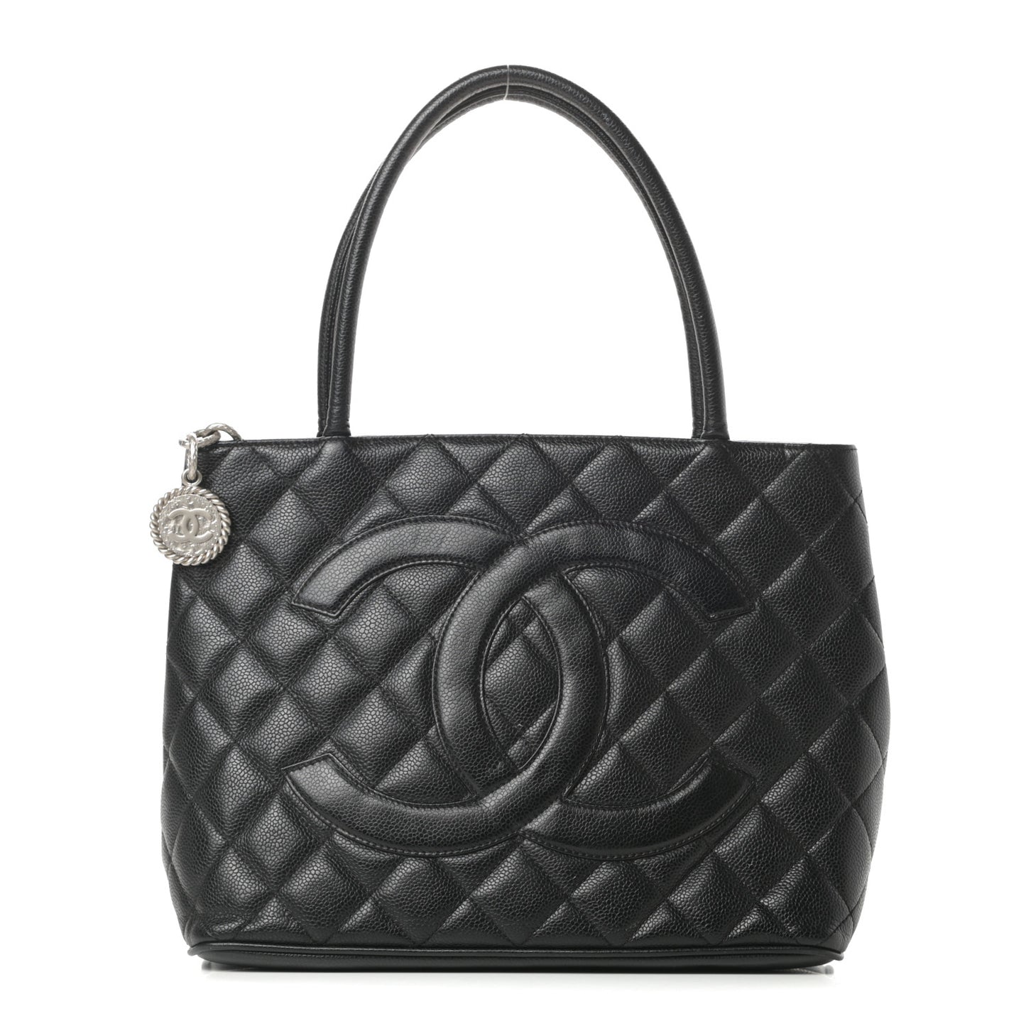 Caviar Quilted Medallion Tote Black