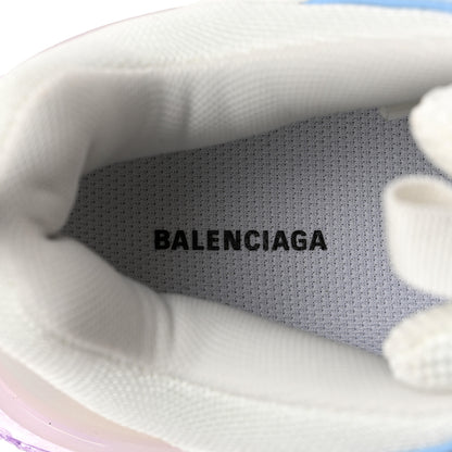 Balenciaga Fabric Mesh Clear Sole Womens Triple S Sneakers 40 Light Blue Grey Lilac White 6 of 8