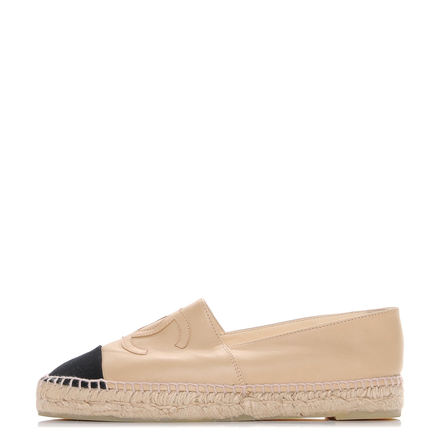 Lambskin CC Espadrilles 40 Beige Black
