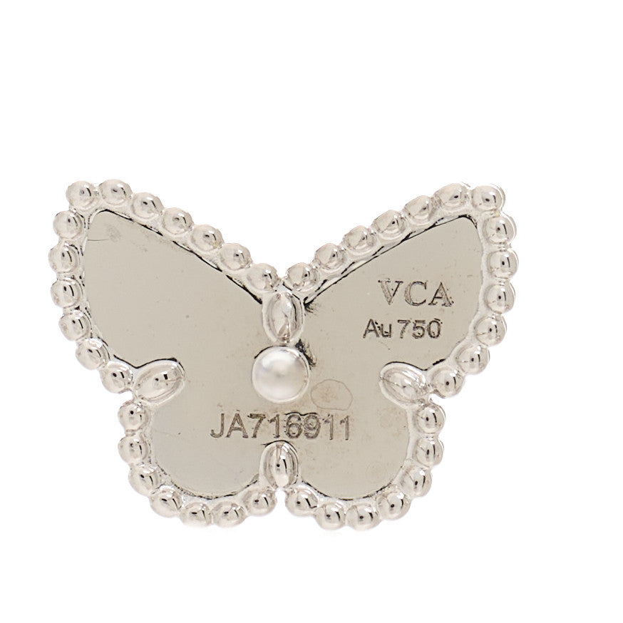 Van Cleef & Arpels 18K White Gold Turquoise Sweet Alhambra Butterfly Earrings 4 of 5