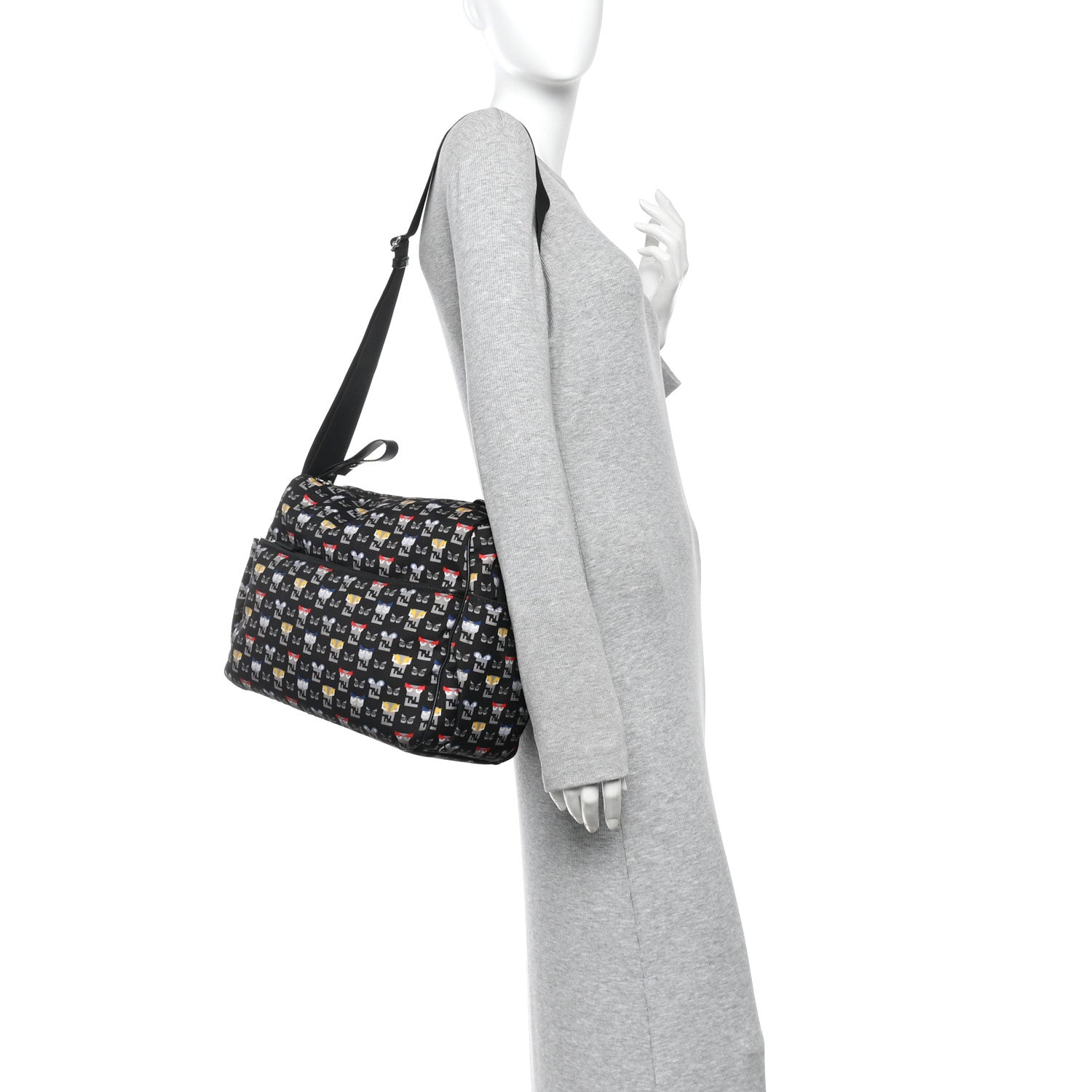 Fendi Nylon FF Monster Diaper Bag Black Multicolor 2 of 13