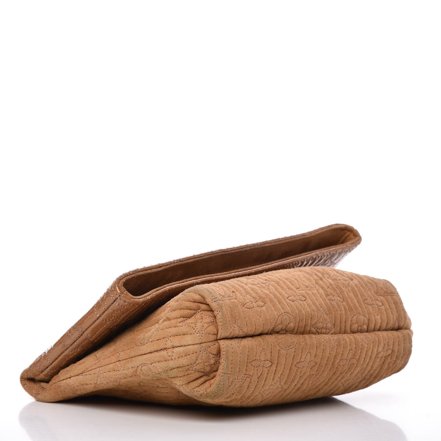 Suede Monogram Motard Afterdark Clutch Powder