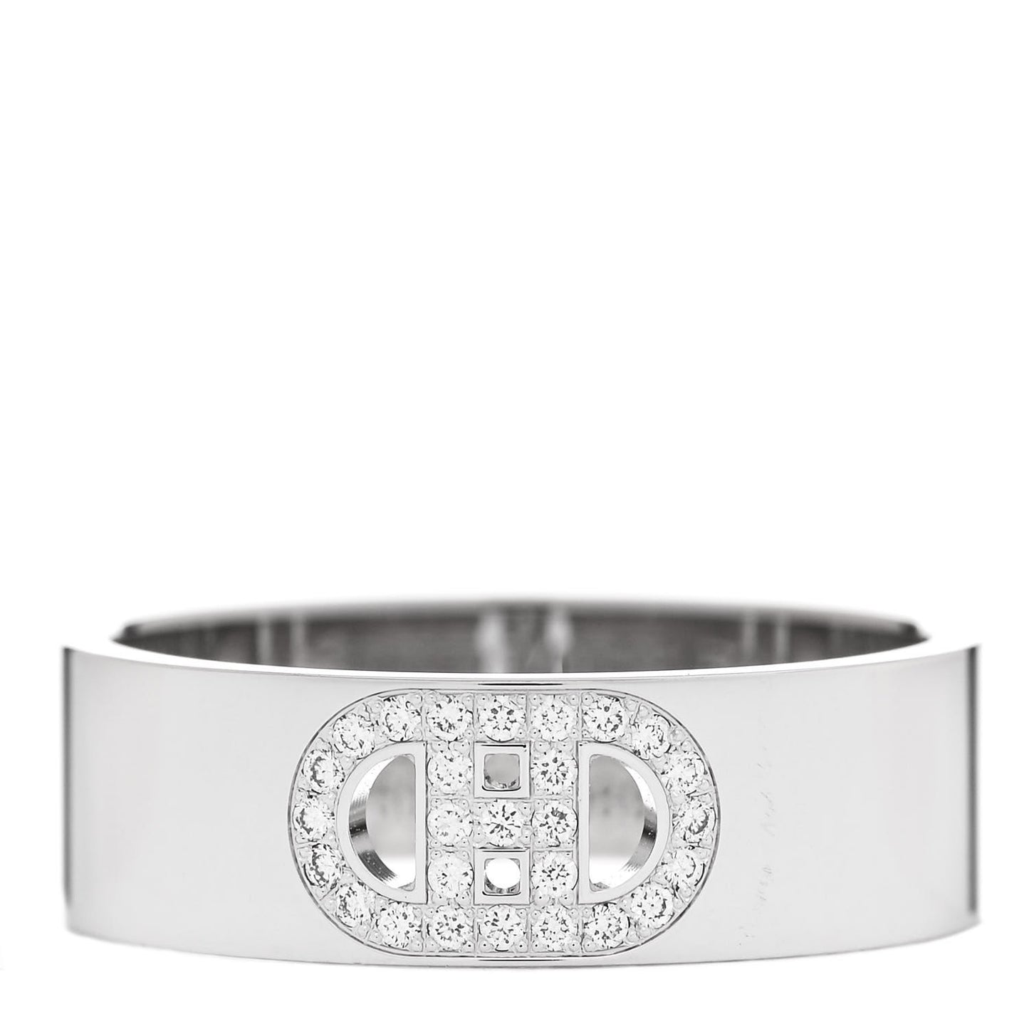 18K White Gold Diamond PM H D'Ancre Ring 50 5.25