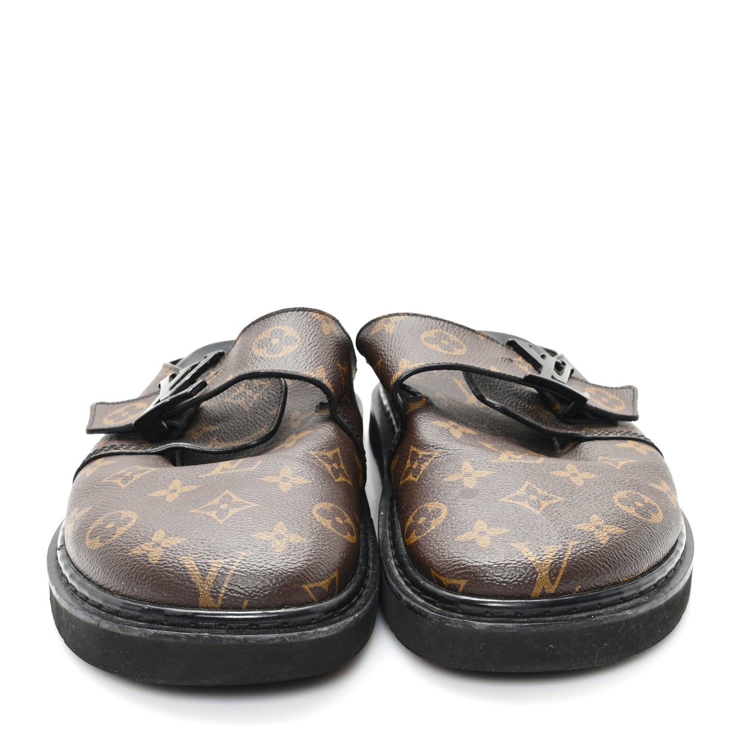 Louis Vuitton Patent Monogram Mens Cosy Flat Comfort Clog Mules 9 Brown 2 of 11