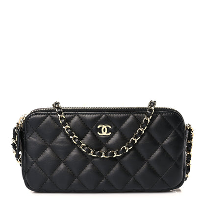 Chanel Lambskin Quilted Small Clutch With Chain Black 1 of 10