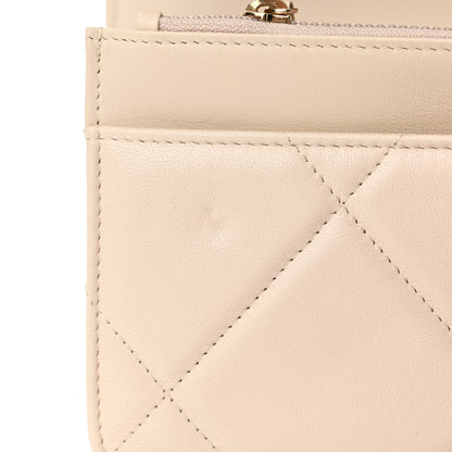 Chanel Lambskin Quilted Chanel 19 Wallet On Chain WOC Light Beige 12 of 15