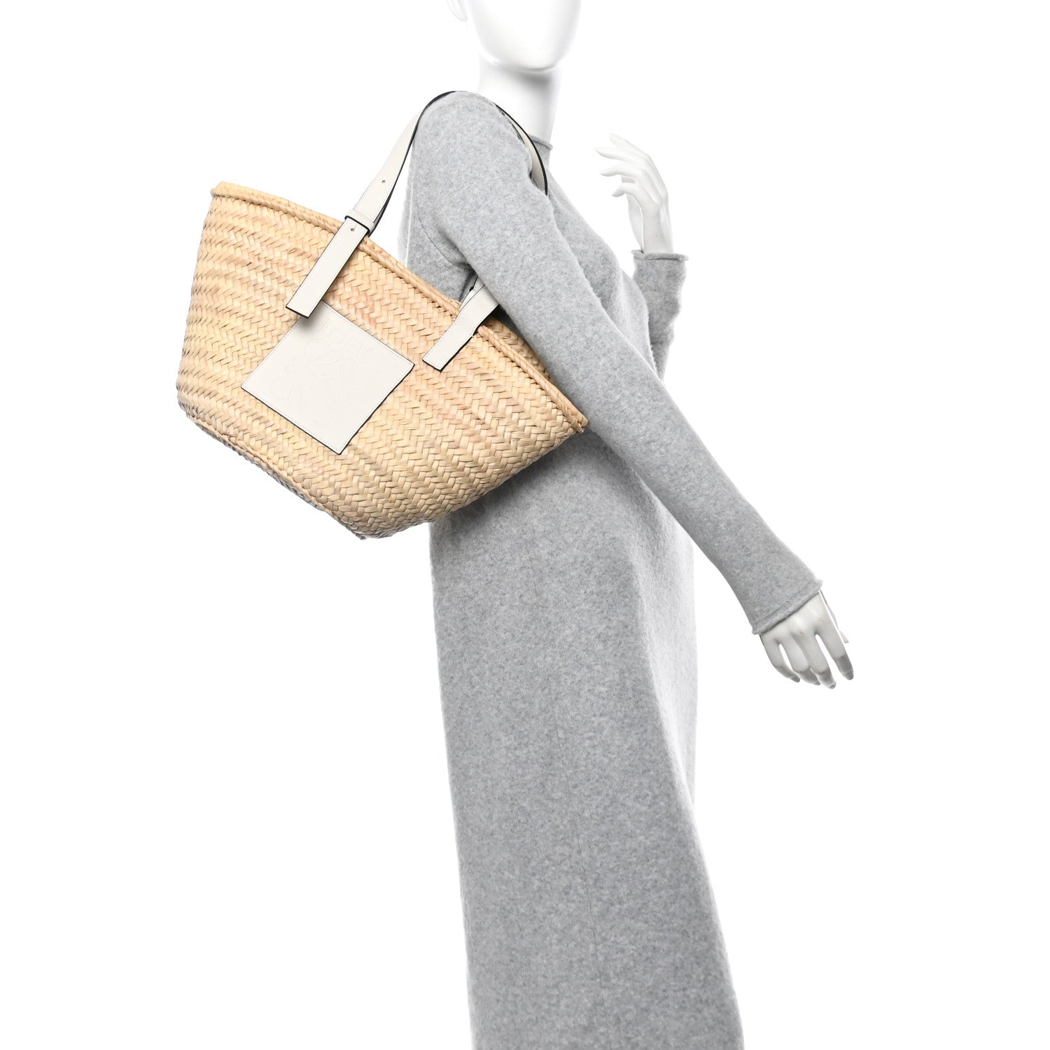 Loewe Raffia Medium Basket Tote Bag Natural White 2 of 10