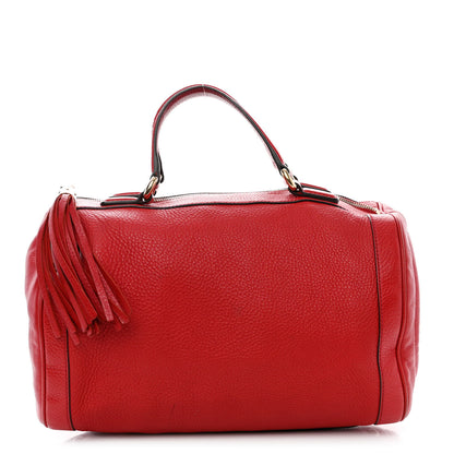 Gucci Pebbled Calfskin Medium Soho Boston Red 1 of 15