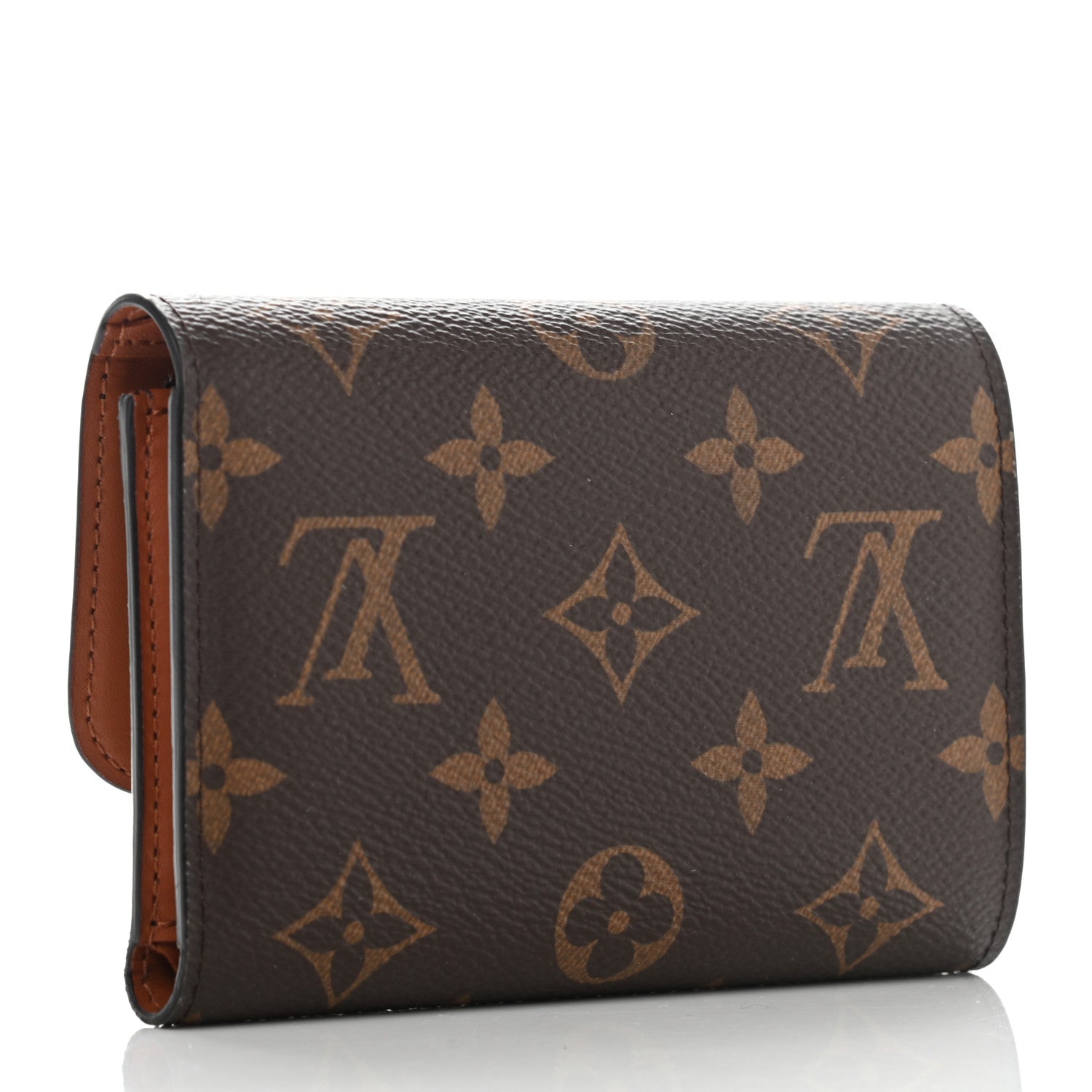 Louis Vuitton Monogram Flower Lock Compact Wallet Caramel 3 of 10
