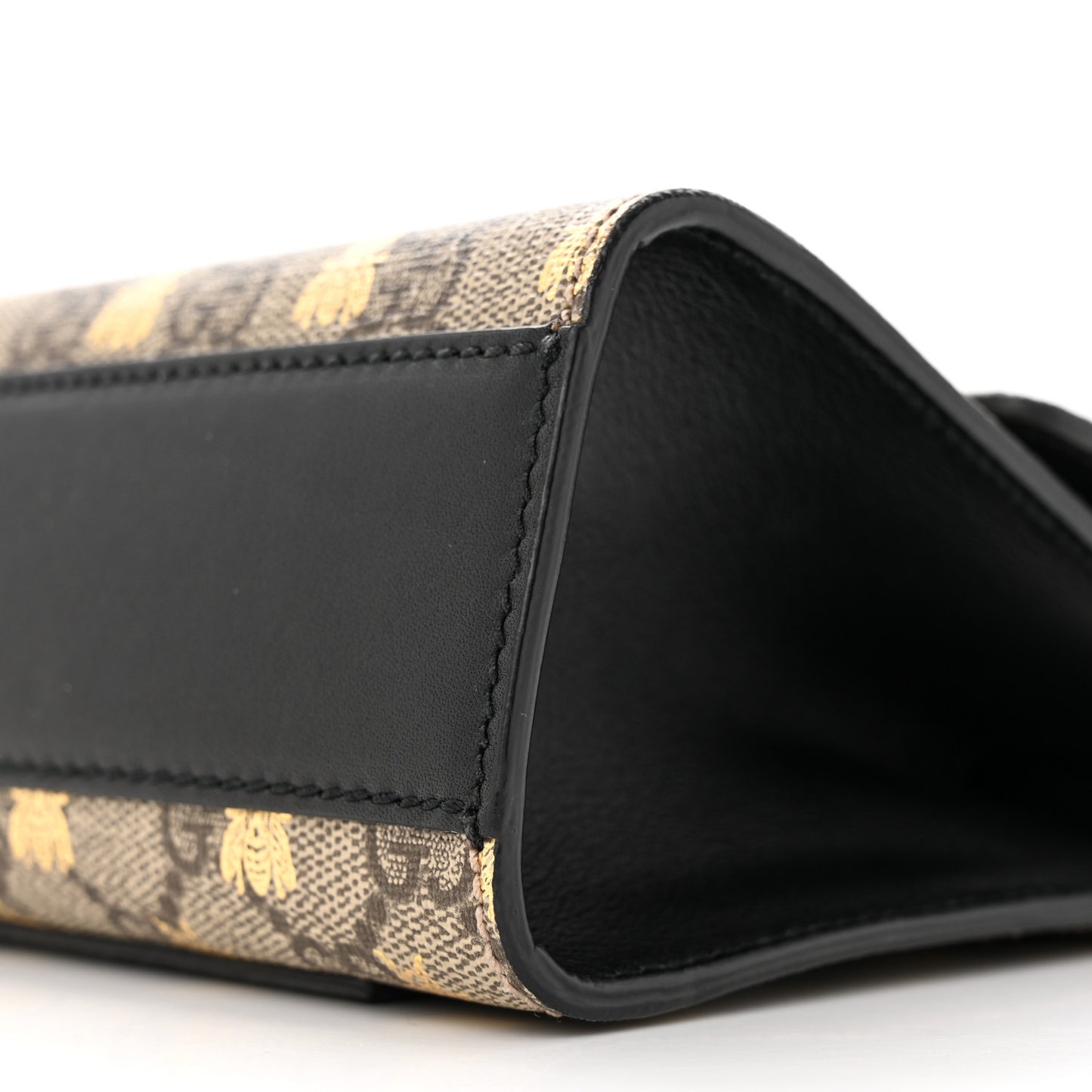 GG Supreme Monogram Bees Small Padlock Shoulder Bag Black